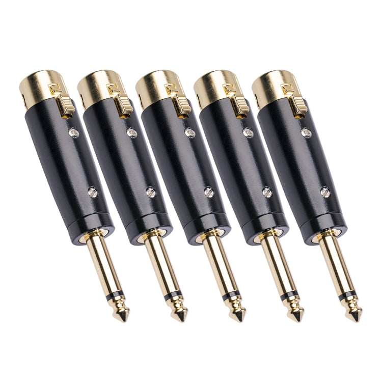 5 ชิ้น LZ1167G 6.35 มิลลิเมตรติดตามเดี่ยวหัวชายกับ XRL หญิงปลั๊กอะแดปเตอร์เสียง (สีดำ), LZ1167, LZ1167G
