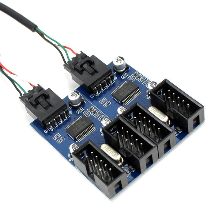 9 Pin USB Header ชาย 1 ถึง 4 หญิงสายเคเบิลต่อขยายการ์ด