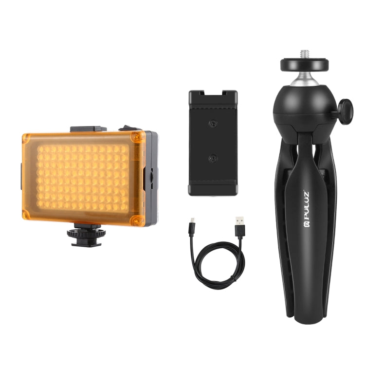 PULUZ ถ่ายทอดสดสมาร์ทโฟนวิดีโอไฟชุด Vlogger พร้อมไฟ LED + ขาตั้งกล้อง + ที่ยึดโทรศัพท์, LED + Tripod + lamp