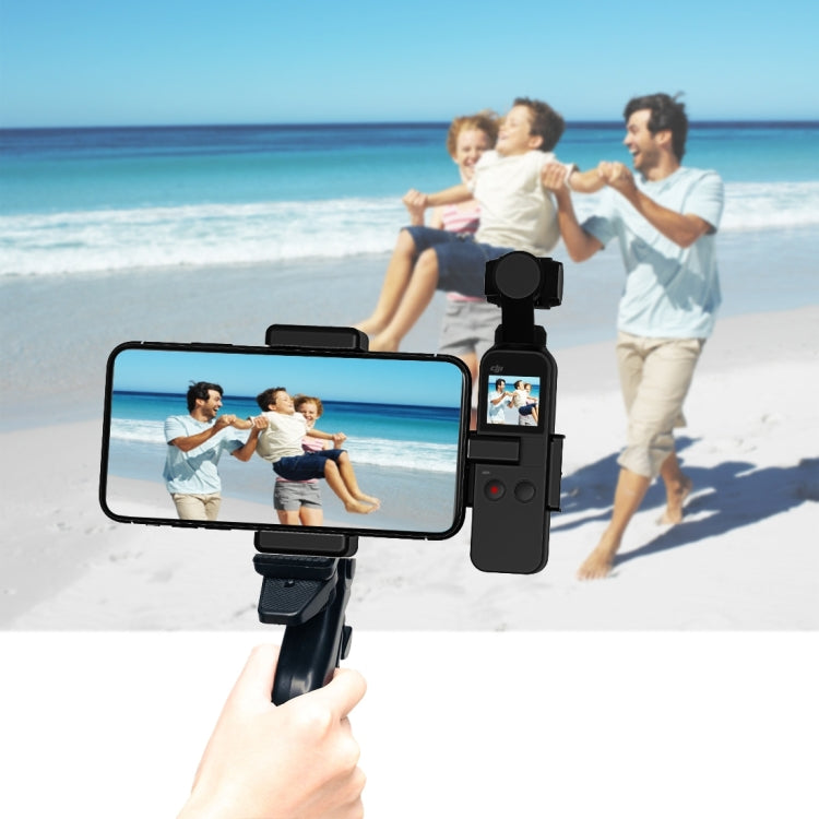 PULUZ สมาร์ทโฟน Fixing Clamp 1/4 นิ้วผู้ถือ Mount Bracket + Grip พับขาตั้งกล้องชุดสำหรับ DJI OSMO กระเป๋า / กระเป๋า 2, Clamp+Tripod