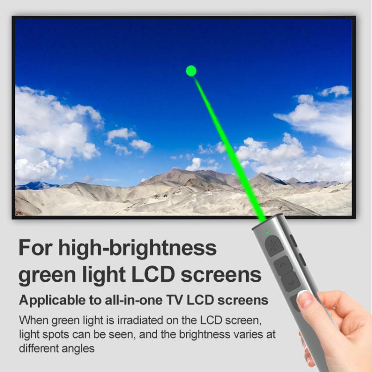 Doosl DSIT032 2.4GHz Wireless Presenter PowerPoint Clicker Representation รีโมทคอนโทรลตัวชี้เลเซอร์สีเขียว, ระยะควบคุม: 100 ม., Green Laser