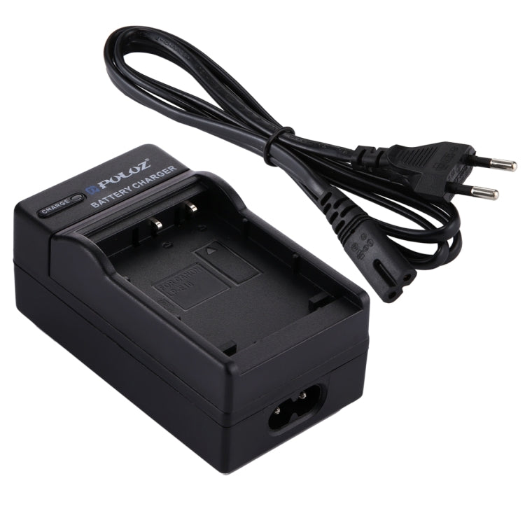 PULUZ EU ปลั๊กเครื่องชาร์จแบตเตอรี่พร้อมสายเคเบิลสำหรับแบตเตอรี่ Casio CNP130, CNP130 EU Plug