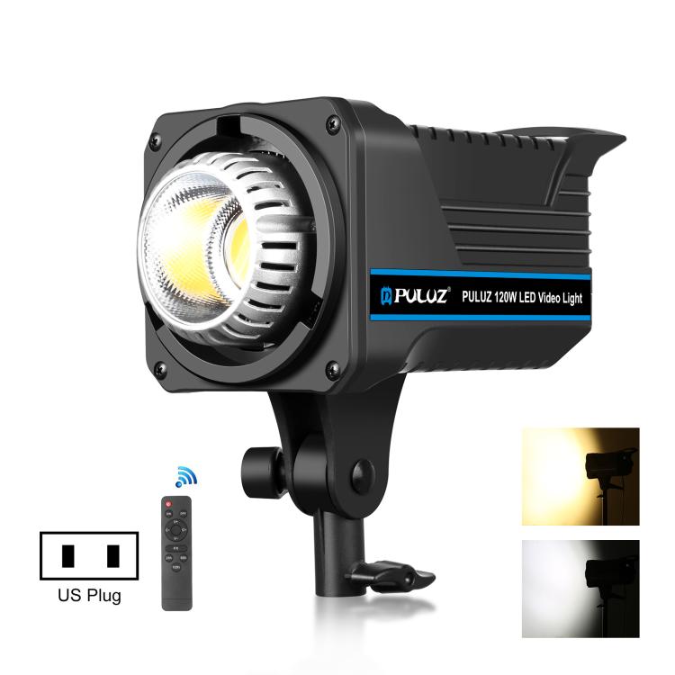 PULUZ 220V 150W Studio Video Light 3200K-5600K อุณหภูมิสีคู่ในตัวกระจายความร้อนระบบรีโมทคอนโทรล, 120W 2700K-6500K EU Plug, 120W 2700K-6500K UK Plug, 120W 2700K-6500K US Plug