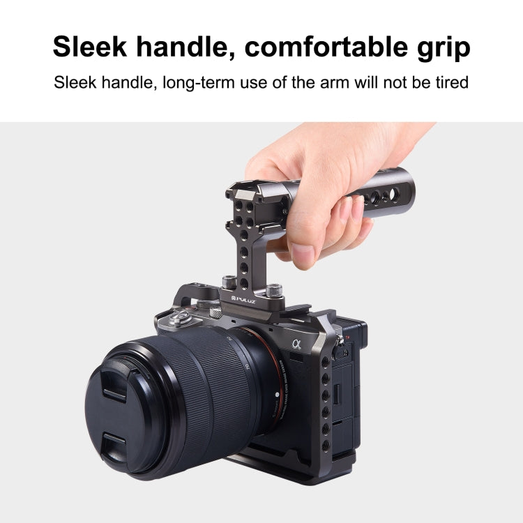PULUZ มือถือโคลงวิดีโอมือจับด้านบนพร้อม 3 รองเท้าเย็นภูเขาสำหรับกรงกล้อง, For Camera Cage Top Handle