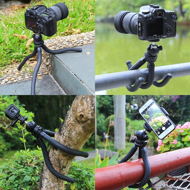 PULUZ Mini Octopus ที่ยึดขาตั้งกล้องแบบยืดหยุ่นพร้อมหัวบอลสำหรับกล้อง SLR, GoPro, โทรศัพท์มือถือ, ขนาด: 30cmx5cm, 30cm Tripod