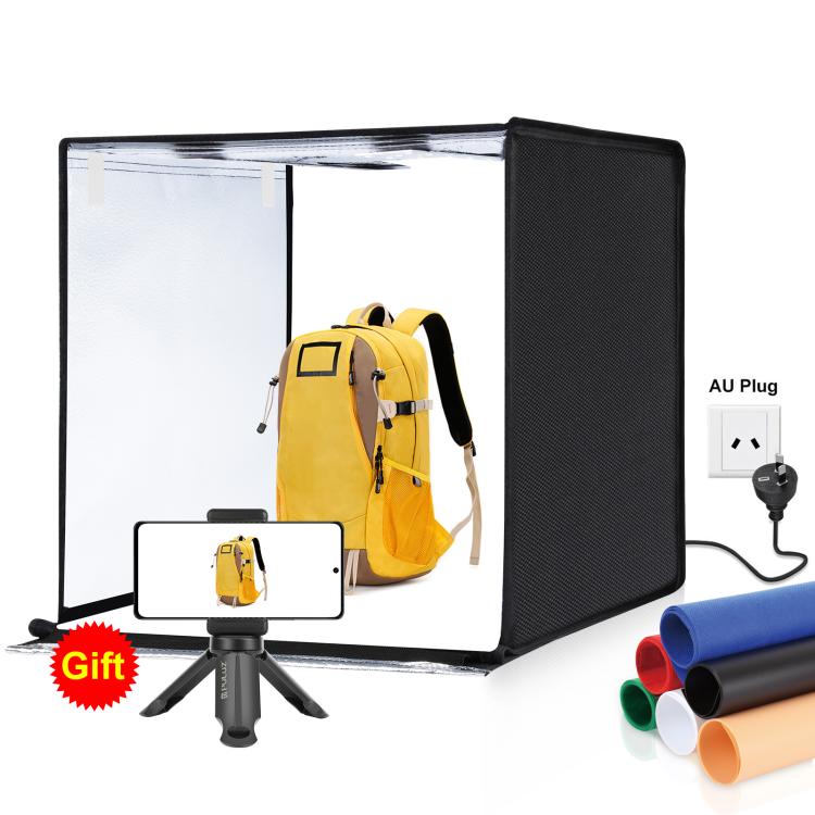 PULUZ กล่องไฟสตูดิโอถ่ายแบบพกพา 60 x 60 x 60 ซม. เต็นท์แสง LED 5500K แสงสีขาวหรี่แสงได้มินิ 36W สตูดิโอถ่ายภาพชุดเต็นท์พร้อมฉากหลังที่ถอดออกได้ 6 ชิ้น (สีดำสีส้มสีขาวสีเขียวสีฟ้าสีแดง), 60cm Box(US), 60cm Box(UK), 60cm Box(EU), 60cm Box(AU)