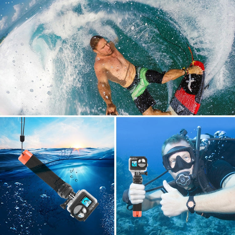 PULUZ ลอยโฟมมือจับแท่งลอยตัวพร้อมสายรัดและฐานปล่อยอย่างรวดเร็วสำหรับ GoPro Hero11 สีดำ / HERO10 สีดำ / HERO9 สีดำ / HERO8 / HERO7 / 6/5/5 เซสชัน / 4 เซสชัน / 4 /3+ / 3/2/1,Insta360 ONE R, DJI Osmo Action และกล้องแอคชั่นอื่นๆ, Foam Floating Hand Grip