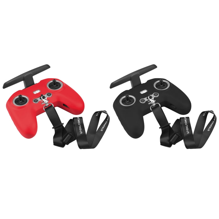 สำหรับ DJI FPV Combo รีโมทคอนโทรล PULUZ เคสป้องกันซิลิโคนพร้อมสายคล้องคอ, For DJI FPV Combo Remote Control with Neck Strap