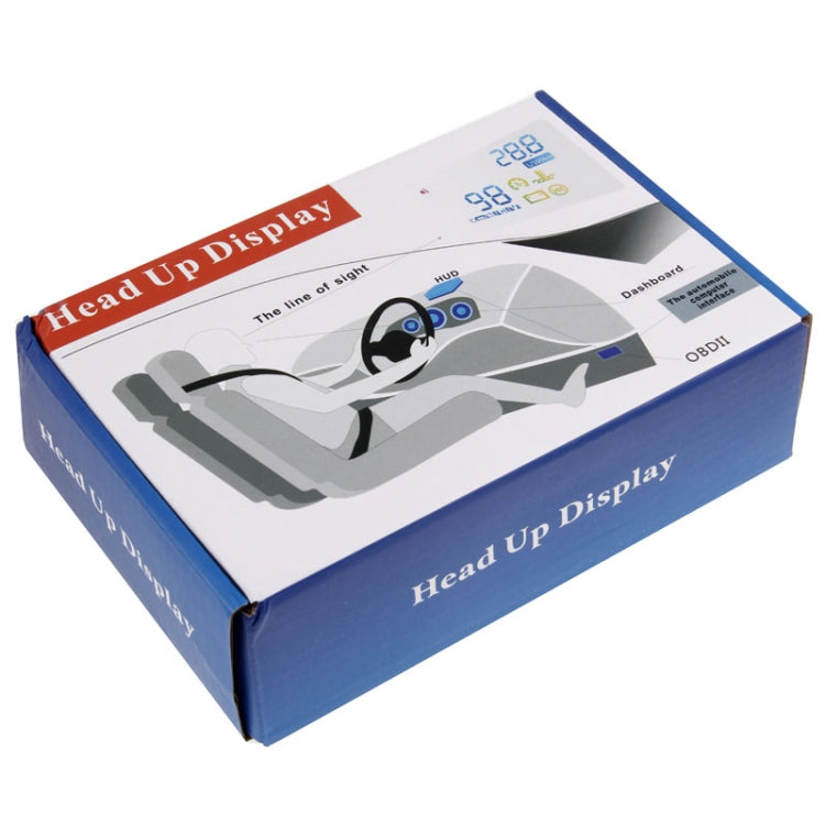 W02 5.5 นิ้วรถ OBDII HUD ระบบเตือนการบริโภคน้ำมันเชื้อเพลิงติดรถยนต์ Head Up Display โปรเจคเตอร์พร้อม LED, W02