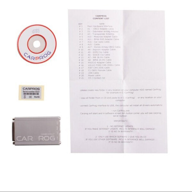 Carprog V10.03 Full ECU Chip Auto Repair เครื่องมือ 21 อะแดปเตอร์สำหรับวิทยุรถยนต์/เครื่องวัดระยะทาง/แดชบอร์ด/Immobilizers ซ่อม, Auto Repair Tool