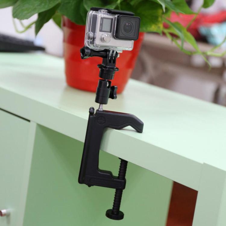 เดสก์ท็อปยึดยึดยึดยึดกับอะแดปเตอร์ขาตั้งกล้องสำหรับ GoPro Hero11 สีดำ / HERO10 สีดำ / 9 สีดำ / 8 สีดำ / 7 / 6 / 5 / 5 เซสชัน / 4 เซสชัน / 4 /3 + / 3 /2 /1, DJI Osmo การกระทำและอื่น ๆกล้องแอคชั่นแคมเมรา ขนาดแคลมป์: 1 - 6 ซม, Table Clamp