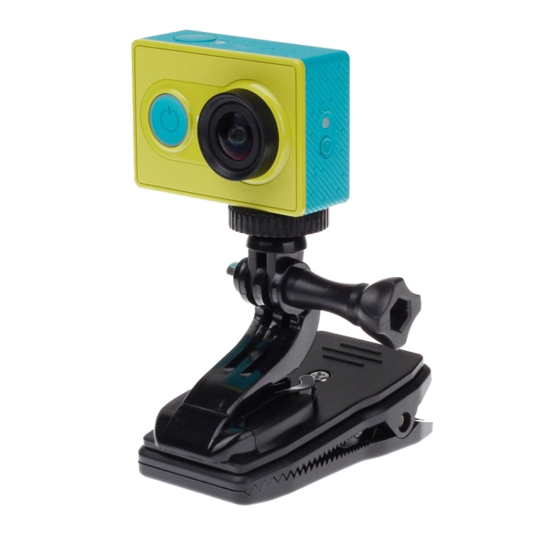 360 องศา Rotation J รูปร่างกระเป๋าเป้สะพายหลังหมวกคลิป Fast Clamp Mount สำหรับ Xiaomi Yi Sport กล้อง (XM17), J Shape Backpack