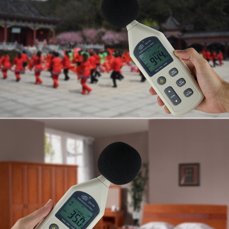 เครื่องวัดระดับเสียงดิจิตอลพร้อมพอร์ต USB (ช่วง: 30dB ~ 130dB)