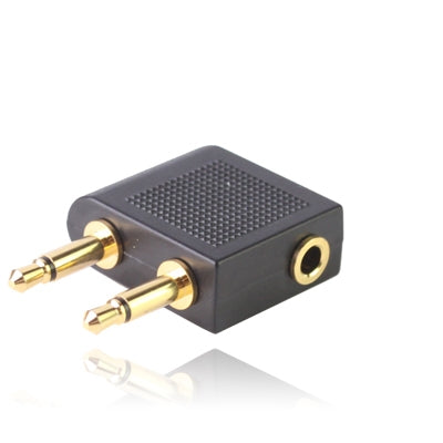 อะแดปเตอร์ซ็อกเก็ตหูฟังเครื่องบินขนาด 3.5 มม, 3.5mm Female to Dual 3.5mm Male, 3.5mm Female to Dual 3.5mm Male (Gold)