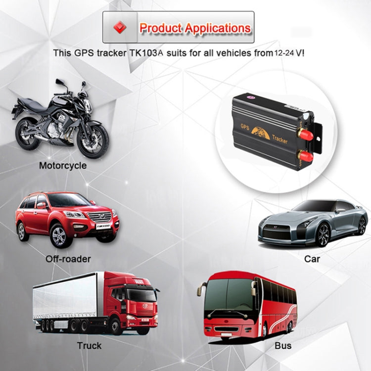 TK103A GPS / SMS / GPRS Tracker ระบบติดตามยานพาหนะ รองรับซิมการ์ดคู่ ออกแบบมาโดยเฉพาะสำหรับรถยนต์ แท็กซี่ รถบรรทุก, TK103A