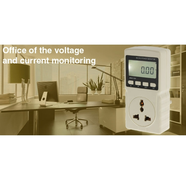 BENETECH GM86 จอแสดงผล LCD MAX 10A Micro Power Monitor เครื่องวัดพลังงาน, ปลั๊ก EU