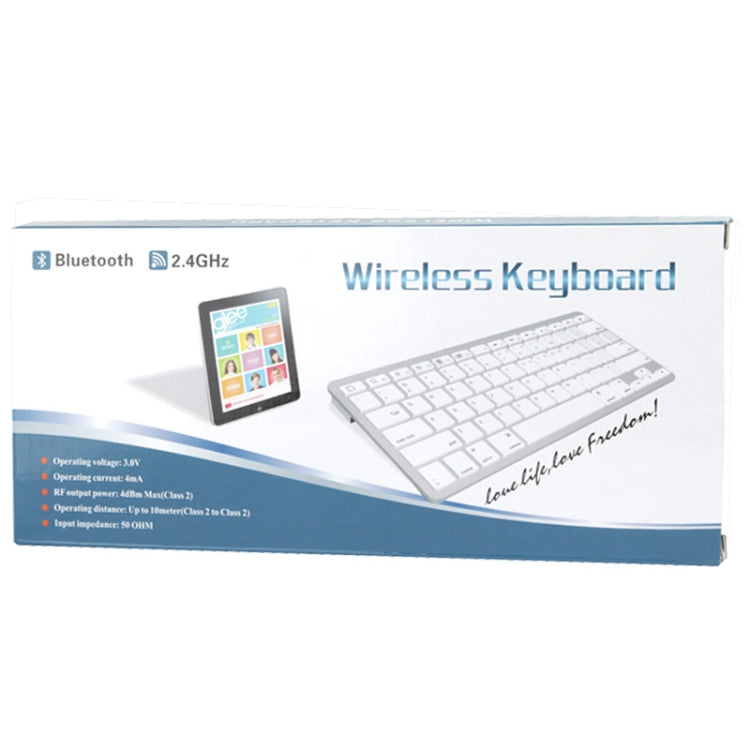 BK3001 คีย์บอร์ด Bluetooth 3.0 ABS บางเฉียบสำหรับ iPad Air 2 / iPAD Air / iPad 6 / iPad 5 / iPad mini 1 / 2 / 3 / iPad ใหม่ (iPad 3) / iPad ,iPhone 4 และ 4S / 3G,Sony PS3,Smartโทรศัพท์
