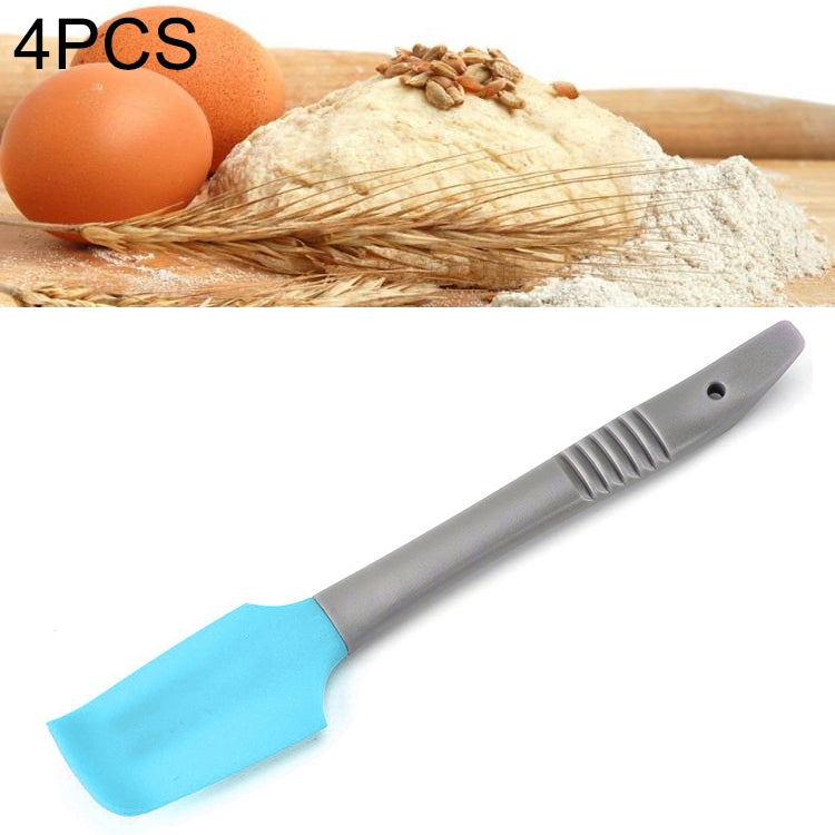 4 ชิ้นซิลิโคนมีดโกนเนย S Preader มีดเค้กนุ่มนวลเค้กเบเกอรี่เครื่องมือ, Silicone Scraper(Pink), Silicone Scraper(Blue)