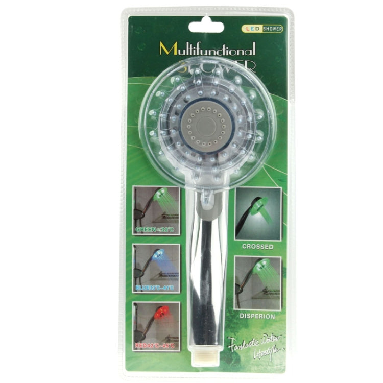 หัวฝักบัว LED ตรวจจับอุณหภูมิได้ 3 สี (เขียว / น้ำเงิน / แดง) ไม่มีแบตเตอรี่, SDS-A3