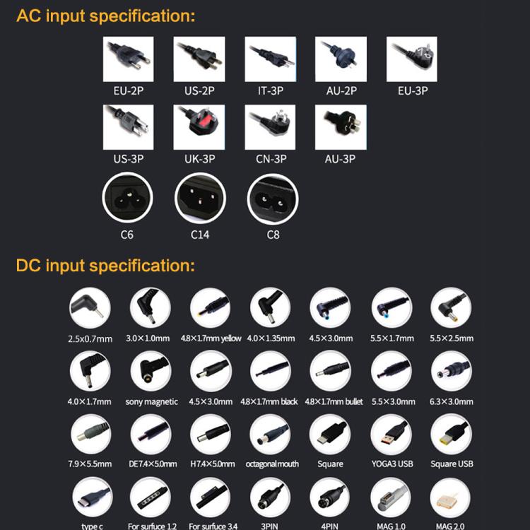 อะแดปเตอร์ AC 19V 3.42A สำหรับแล็ปท็อปเกตเวย์ เคล็ดลับเอาต์พุต: 5.5 มม. x 2.5 มม.
