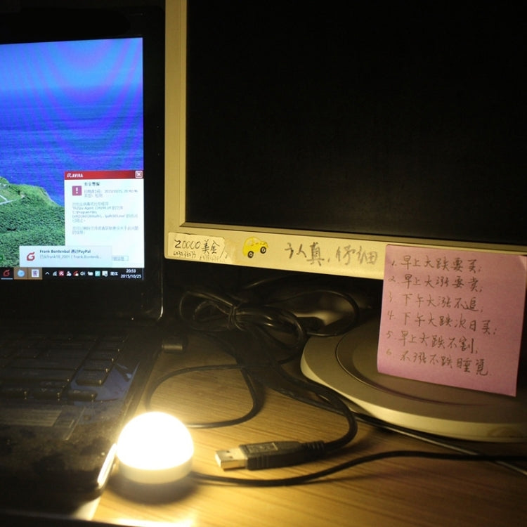USB-2W 5V 140-150ลูเมน 6 LED, Warm White Light
