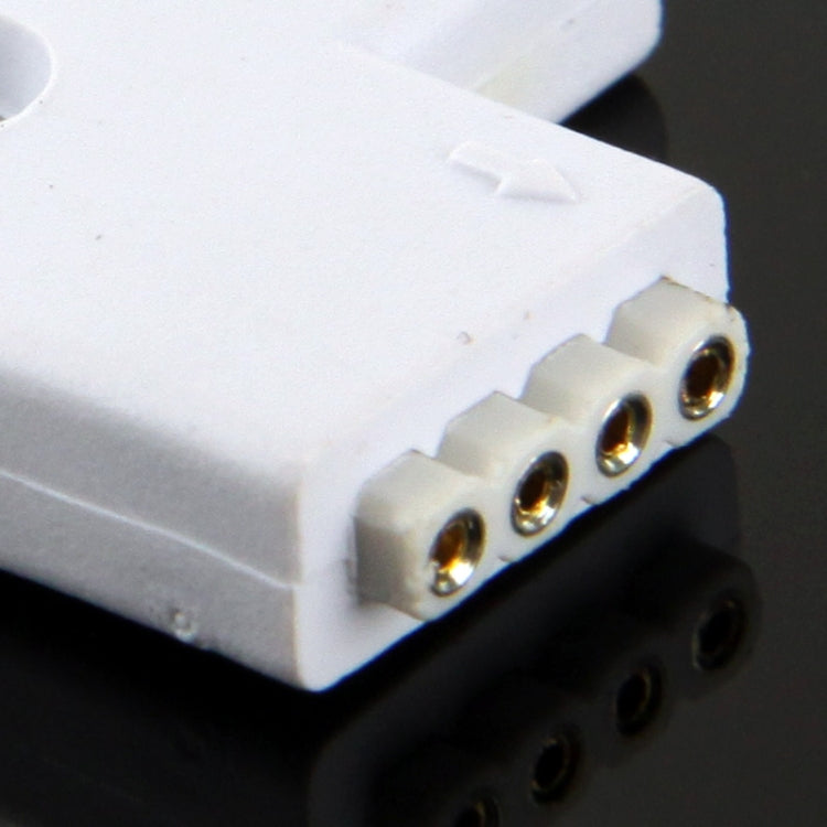 ขั้วต่อตัวเมียรูปตัว L 4 ขา 2 ทางสำหรับแถบยืดหยุ่น LED RGB