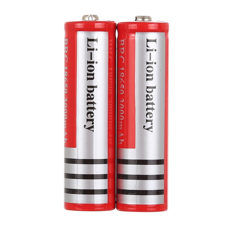 2 PCS UltraFire 18650 3000mAh 3.7V แบตเตอรี่ลิเธียมไอออนแบบชาร์จไฟได้ยาวนาน, 3000mAh