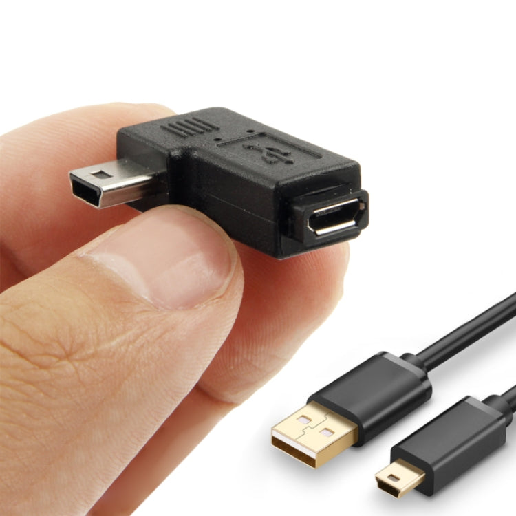 อะแดปเตอร์ Micro USB เป็น Mini USB 90 องศา, Mini USB Female