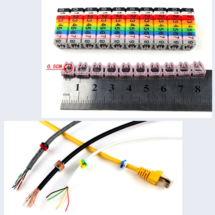 100ชิ้นเครื่องหมายฉลากRJ45 RJ11 RJ12สีสาย