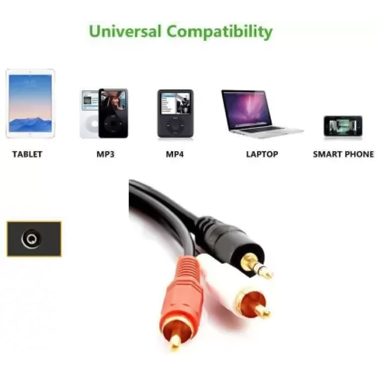 แจ็คคุณภาพปกติ 3.5 มม. สายสัญญาณเสียงสเตอริโอเป็น RCA ชาย ความยาว: 1.5 ม, Length: 1.5m