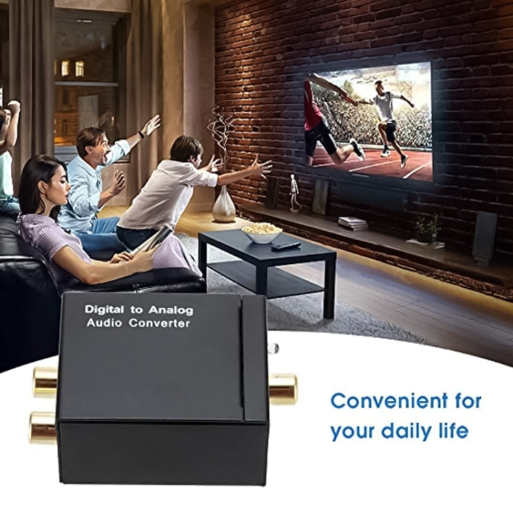Digital Optical Coaxial Toslink ไปยัง Analog RCA Audio Converter (สีดำ), Spdif+Coaial to 2RCA