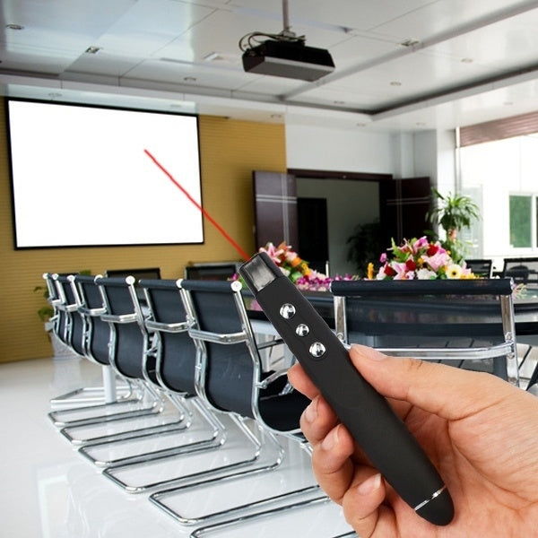 PP-1000 การนำเสนอมัลติมีเดีย PowerPoint Clicker ระยะไกล 2.4GHz RF Laser Pointer พร้อมตัวรับสัญญาณ USB
