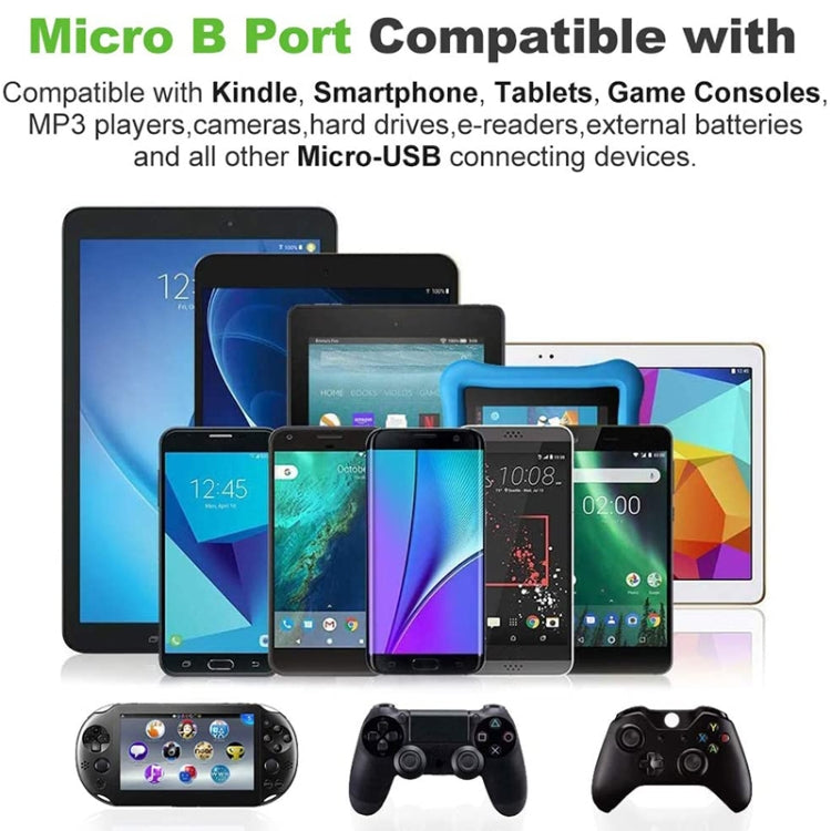 หัวโลหะสไตล์ตาข่ายขนาด 25 ซม. Micro USB เข้ากับ USB 2.0 Data / Charger Cable