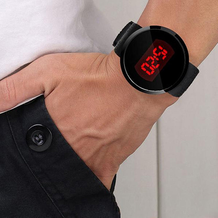 หน้าจอสัมผัส LED นาฬิกาดิจิตอลนาฬิกาข้อมือนาฬิกาสายรัดซิลิโคน (สีขาว)