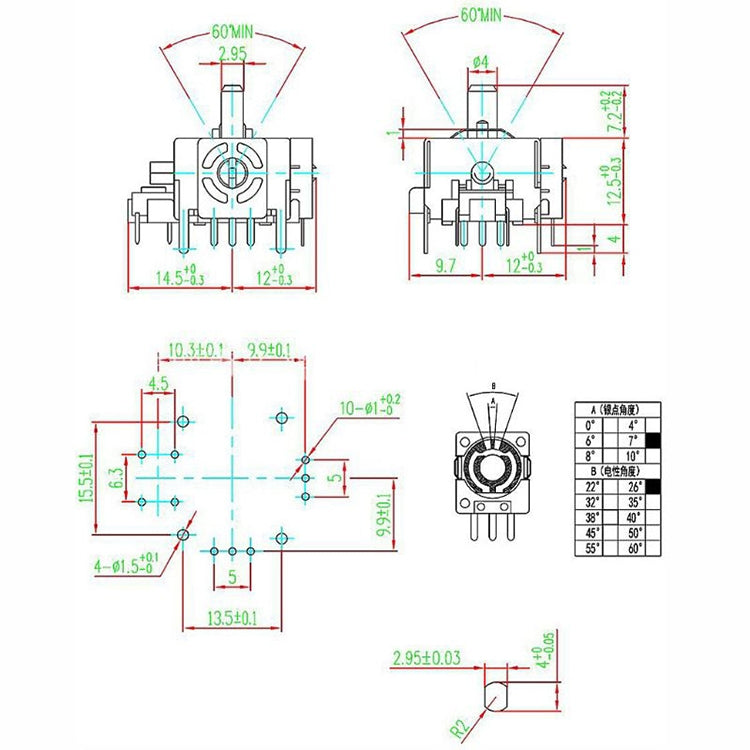 คันโยกควบคุมจอยสติ๊กเวอร์ชัน OEM (เพลาหนา) 3D สีเขียวสำหรับ XBOX / PS2, For XBOX / PS2