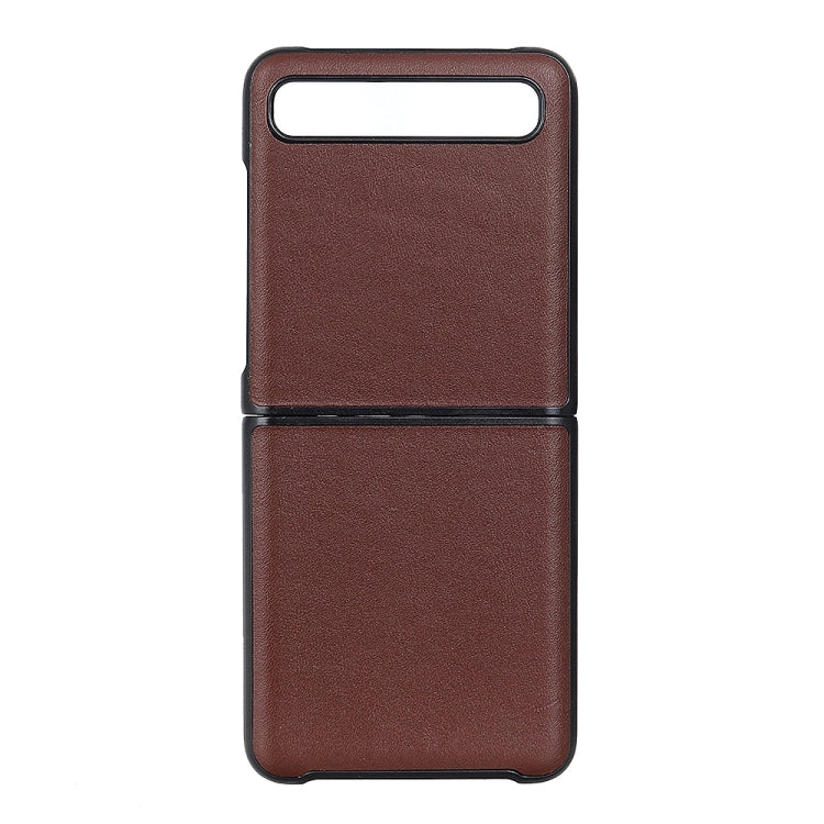 สำหรับ Galaxy Z Flip หนังแท้ Lambskin Texture พับเคสป้องกัน
