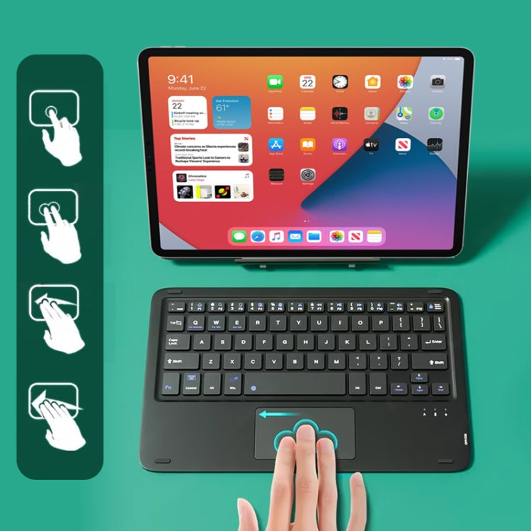 HB119B คีย์บอร์ด Bluetooth ไร้สายแท็บเล็ตอเนกประสงค์ขนาด 10 นิ้วพร้อมแผงสัมผัส, HB119B