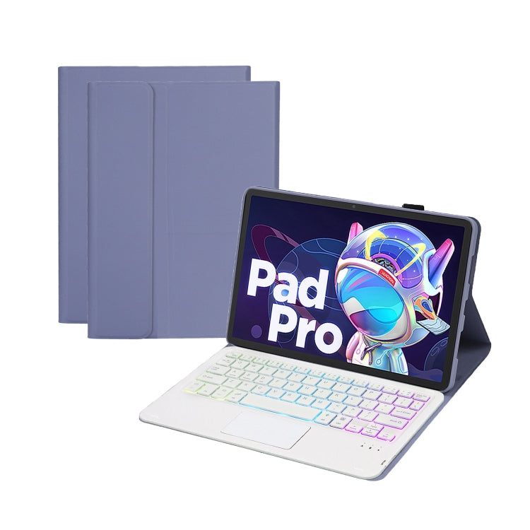 AM20-AS Lambskin Texture บลูทูธคีย์บอร์ดสัมผัสหนังกรณีแท็บเล็ตสำหรับ Lenovo Xiaoxin Pad 2022 10.6 นิ้ว/Tab M10 Plus 10.6 3rd Gen 2022, with Touch/Backlight, with Touch / Backlight