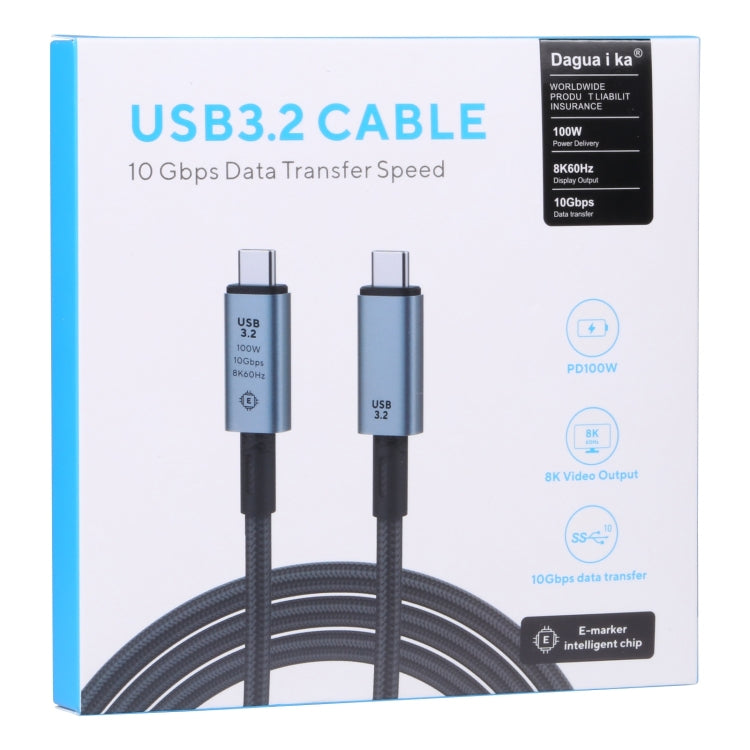 สายวิดีโอ 10Gbps 8K USB-C/Type-C เป็น USB-C/Type-C เข้ากันได้กับ USB 3.2 ความยาว: 1 ม., 10Gbps Type-C to Type-C