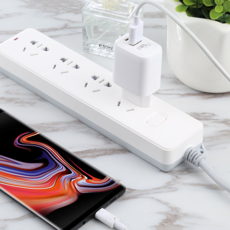 LZ-215A+C 20W QC 3.0 USB PD 3.0 USB-C / Type-C ที่ชาร์จสำหรับเดินทางชาร์จเร็ว, ปลั๊ก EU, EU Plug