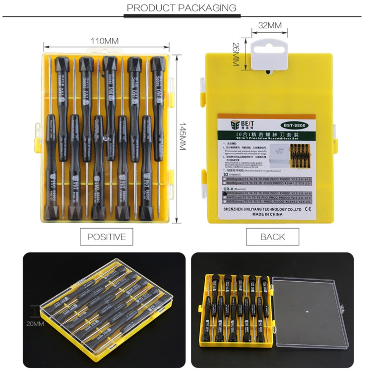 10 in 1 BEST BST-8800C เครื่องมือซ่อมแซมชุดไขควงความแม่นยำ, BST-8800C