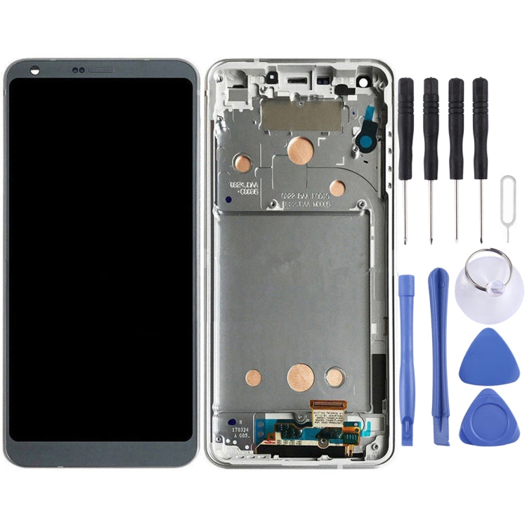 หน้าจอแอลซีดีและชุดประกอบDigitizerพร้อมกรอบสำหรับLG G6 / H870 / H870DS / H872 / LS993 / VS998 / US997, For LG G6, For G6 / H870 / H872 / LS993 Frame Platinum