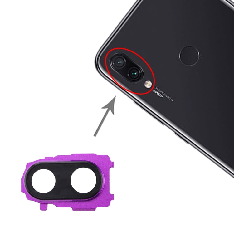 กรอบกล้องด้านหลังสำหรับ Xiaomi Redmi Note 7 Pro / Redmi Note 7, For Redmi Note 7 Pro, For Redmi Note 7 Pro(Purple)