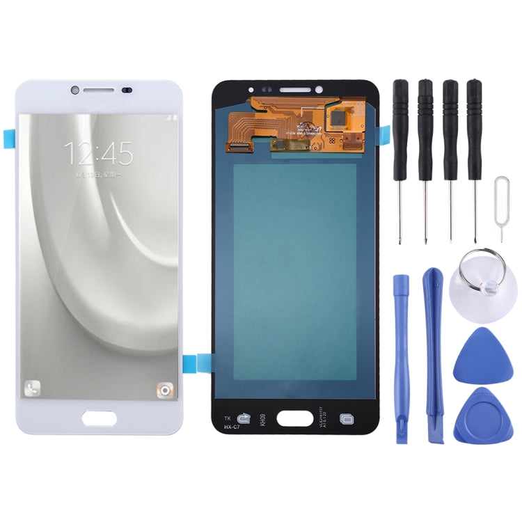 หน้าจอแอลซีดีวัสดุ Oled และชุดประกอบ Digitizer สำหรับ Galaxy C7, For Samsung Galaxy C7 (OLED)