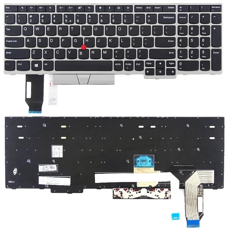 US Version คีย์บอร์ดสำหรับ Lenovo Thinkpad E580 E585 E590 E595 T590 P53S L580 L590 P52 P72 P53 P73, For Lenovo Thinkpad E580 (Black), For Lenovo Thinkpad E580 (Silver)