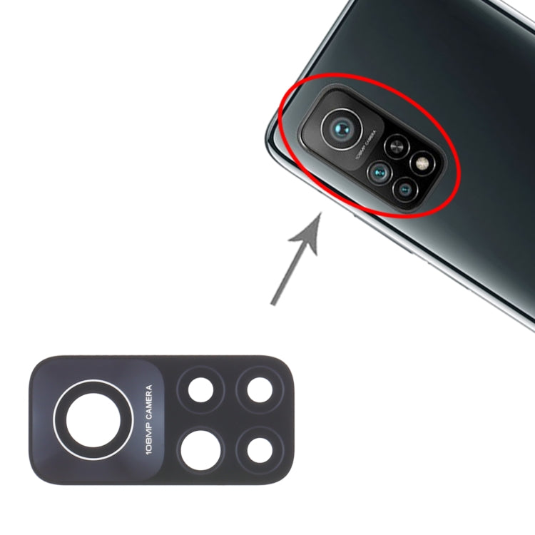 10 ชิ้นเลนส์กล้องด้านหลังสำหรับ Xiaomi Mi 10T Pro 5G (108MP) M2007J3SG M2007J3SP M2007J3SI M2007J17C, For Xiaomi Mi 10T Pro 5G (108MP)