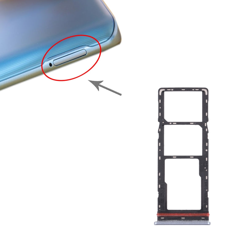 สำหรับ Tecno Camon 17 CG6 CG6J ถาดซิมการ์ด + ถาดซิมการ์ด + ถาดการ์ด Micro SD, For Tecno Camon 17