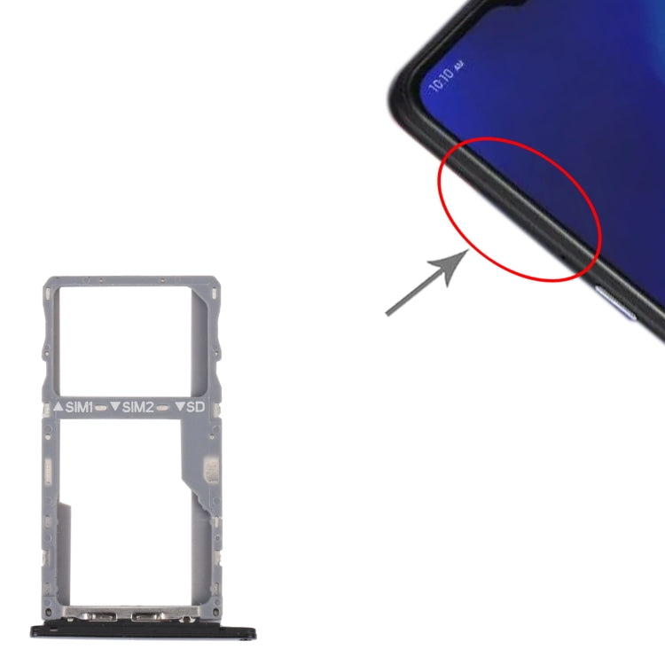 สำหรับ Alcatel 3X 2019 ถาดซิมการ์ดดั้งเดิม + ถาดใส่การ์ด SIM / Micro SD, For Alcatel 3X 2019