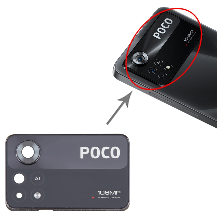 สำหรับ Xiaomi Poco X4 Pro 5G ฝาครอบเลนส์กล้องต้นฉบับ, For Xiaomi Poco X4 Pro 5G