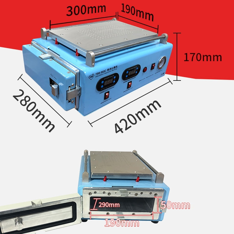 TBK-968C 220V 2 in 1 สูญญากาศคู่มือ LCD เครื่องแยกกระจกหน้าจอสัมผัส, TBK-968C